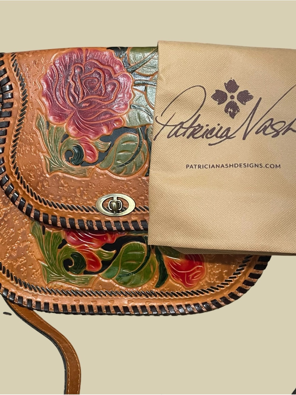 Patricia Nash Tooled Leather Rose Bag!